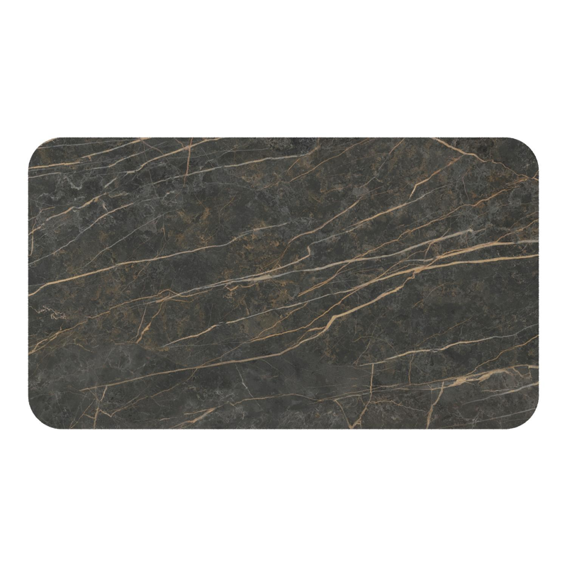 Orso tuintafel rechthoekig afgerond in beige aluminium en volkeramiek Black Obsession - L 140 x B 80 x H 74.5 cm