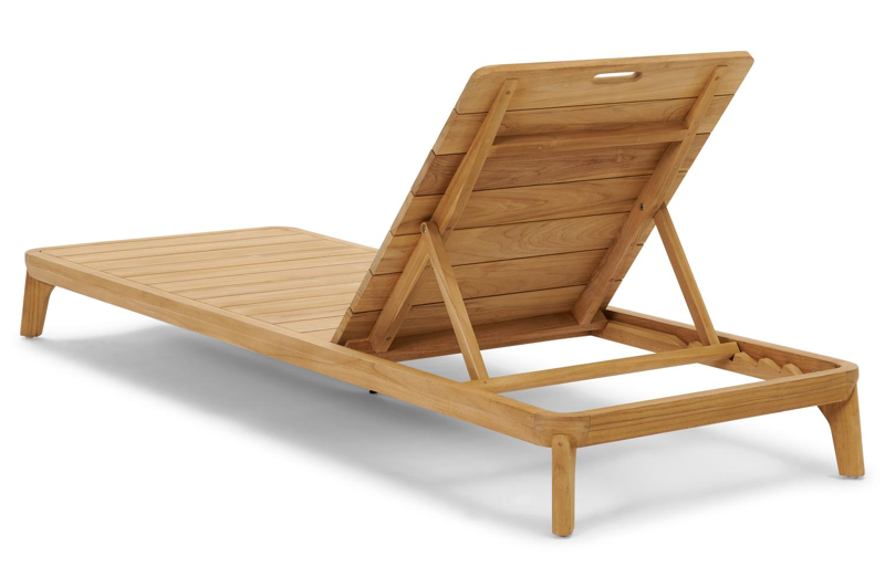 Orso verstelbaar ligbed in teak met althea off white all weather Cosytica kussen