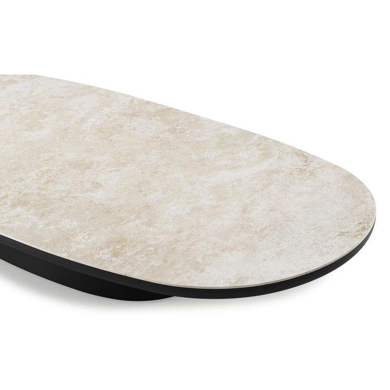 Table de basse Amico bombo en aluminium noir et céramique pleine Rapolano - Lg. 171 x Lrg. 89 x Haut. 24 cm
