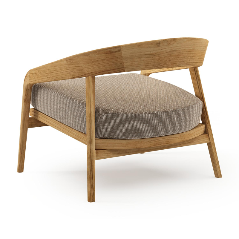 Fauteuil de jardin Lacrima en teck et coussin en all weather Solica firenze earth