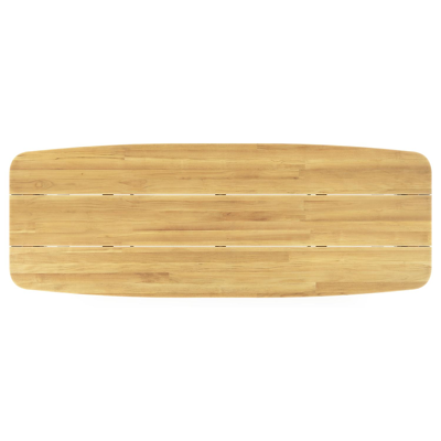 Pagino tuintafel bootvorm in wit aluminium en teak - L 315 x B 115 x H 73 cm