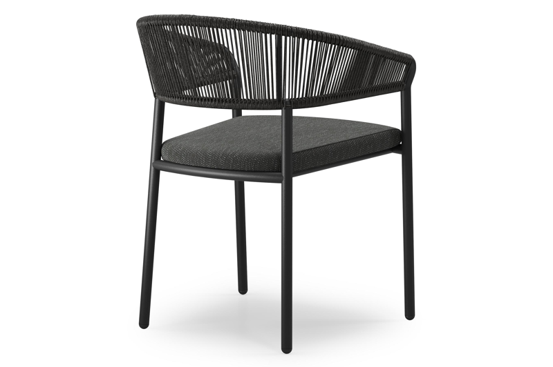 Calobra rechthoekige uitschuifbare tuinset in zwart aluminium en sintered stone crema minerale met 10 Zamora tuinstoelen