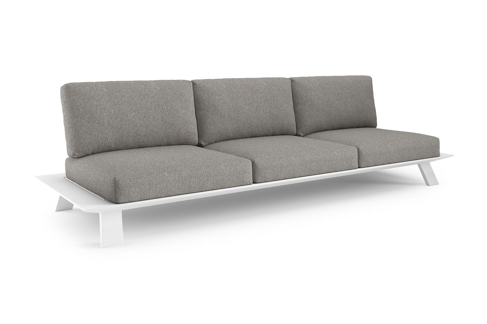 Cesano loungebank in wit aluminium met tundra charcoal all weather Sunbrella® luxe kussen