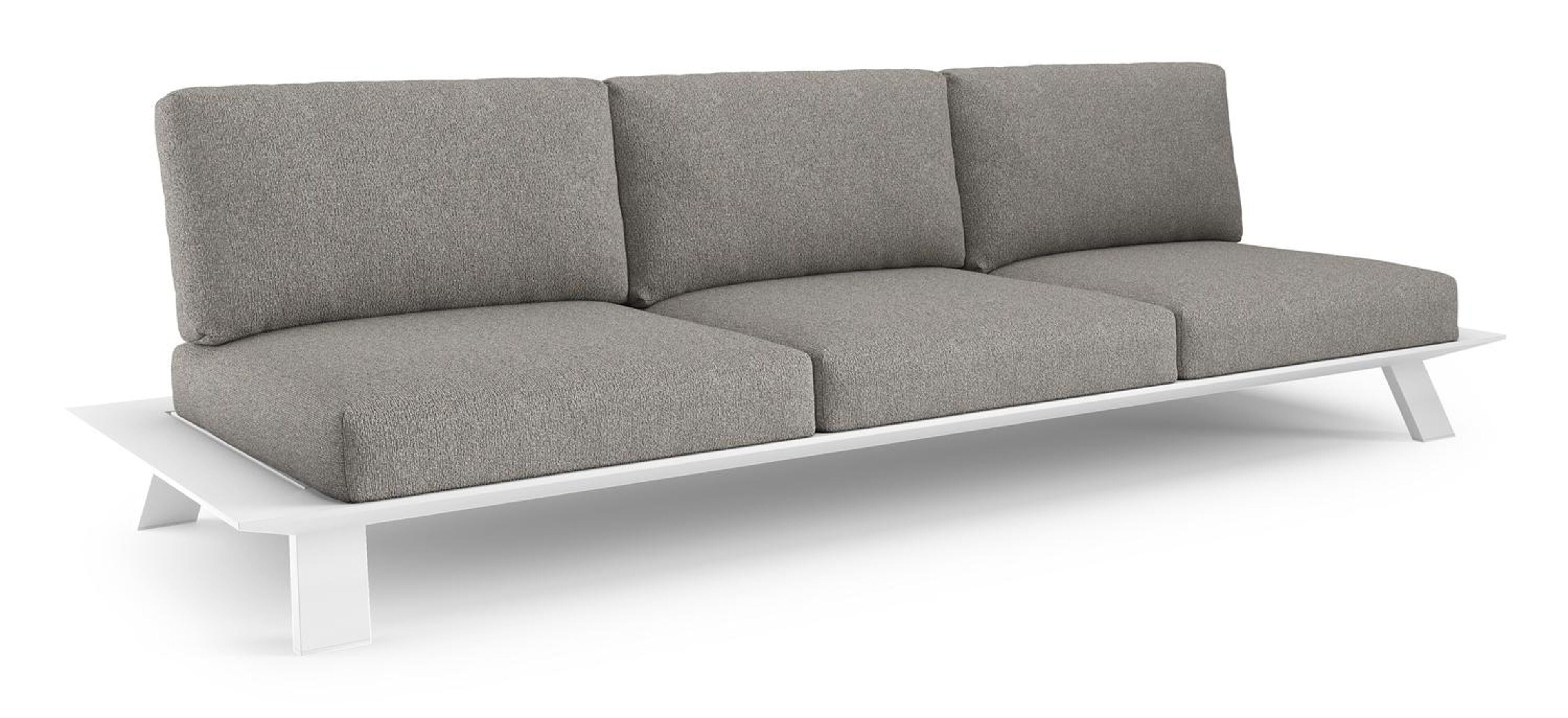 Cesano loungebank in wit aluminium met tundra charcoal all weather Sunbrella® luxe kussen