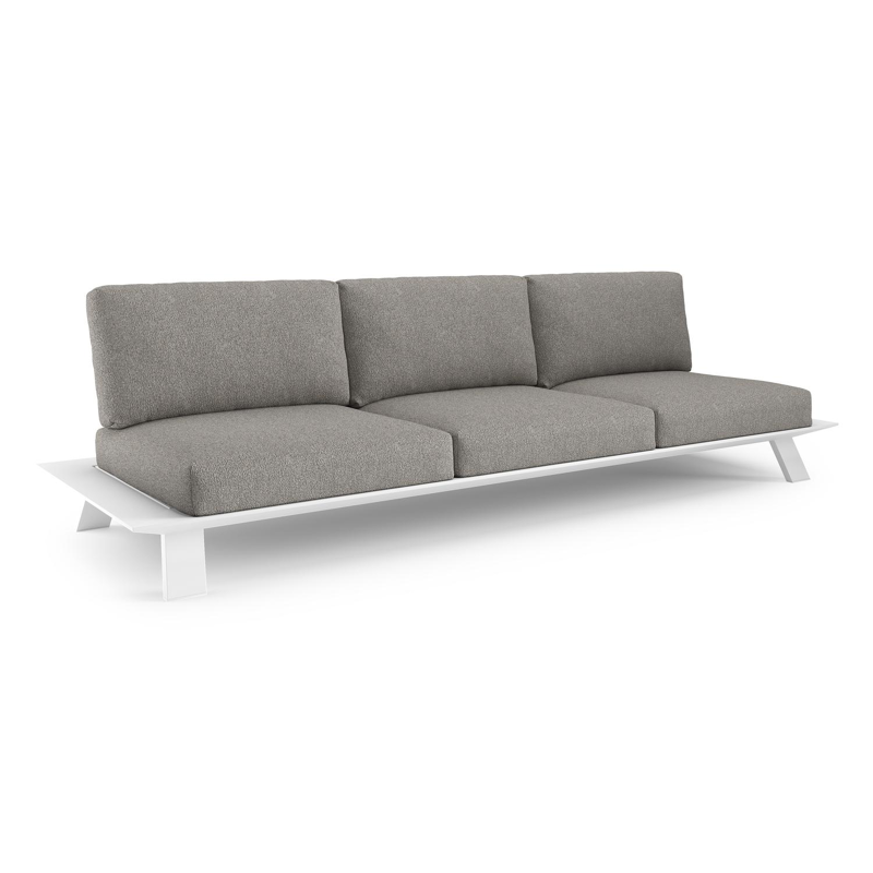 Cesano loungebank in wit aluminium met tundra charcoal all weather Sunbrella® luxe kussen