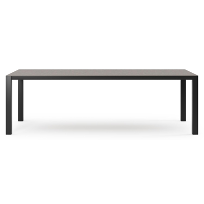 Como tuintafel rechthoekig in zwart aluminium en volkeramiek wulong - L 240 x B 100 x H 75 cm