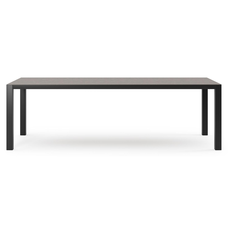 Como tuintafel rechthoekig in zwart aluminium en volkeramiek wulong - L 240 x B 100 x H 75 cm
