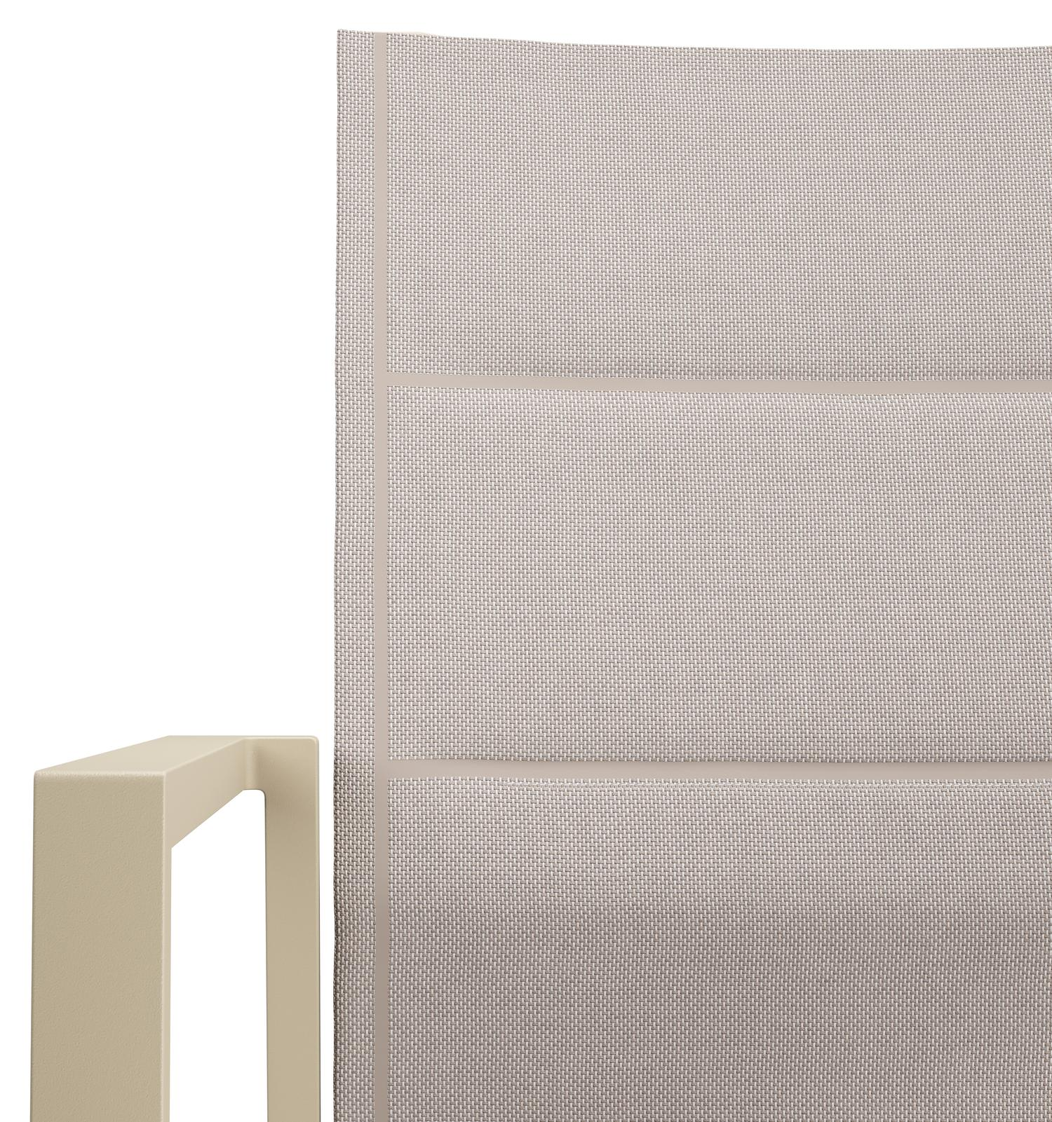 Chaise de jardin empilable Cirello en alumium beige et textilène double confort beige