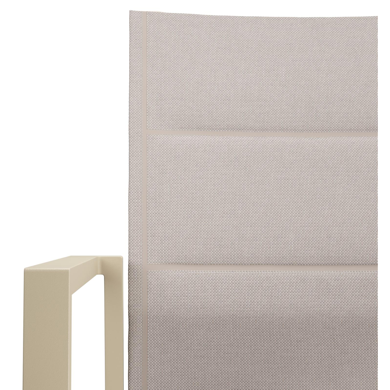 Cirello stapelbare tuinstoel in beige aluminium en beige dubbele comfort textilene