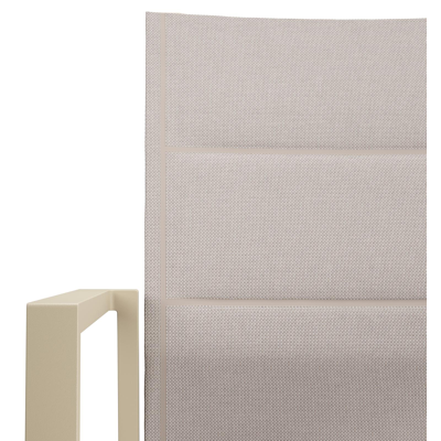 Cirello stapelbare tuinstoel in beige aluminium en beige dubbele comfort textilene