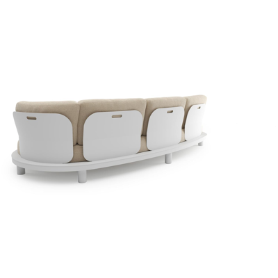 Donato loungebank in wit aluminium met althea chalk all weather cosytica kussen