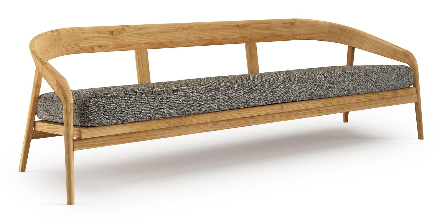 Lacrima loungebank in teak met marbella tunder all weather Cosytica kussen