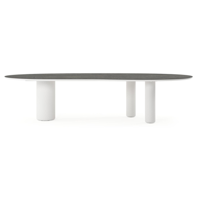 Amico tuintafel organisch in wit aluminium en volkeramiek Black Obsession - L 320 x B 120 x H 73.5 cm