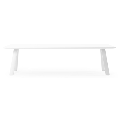 Table de jardin Cesano en aluminium blanc et céramique pleine arctic white - Lg 280 x Larg. 110 x H 75 cm