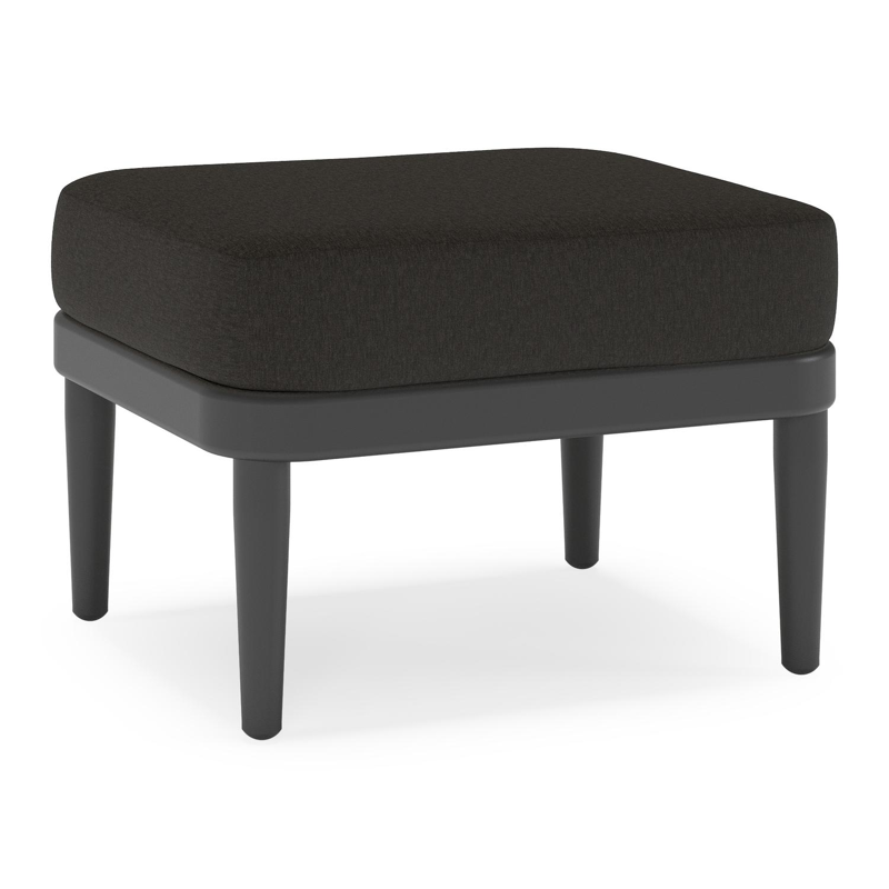 Pouf Orso en aluminium noir et coussins en all weather sunbrella® luxe Heritage char