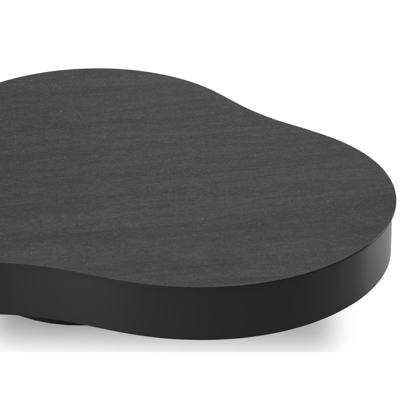 Lomano loungetafel cloud in zwart aluminium en volkeramiek Basalt Black - L 131 x B 108 x H 25 cm