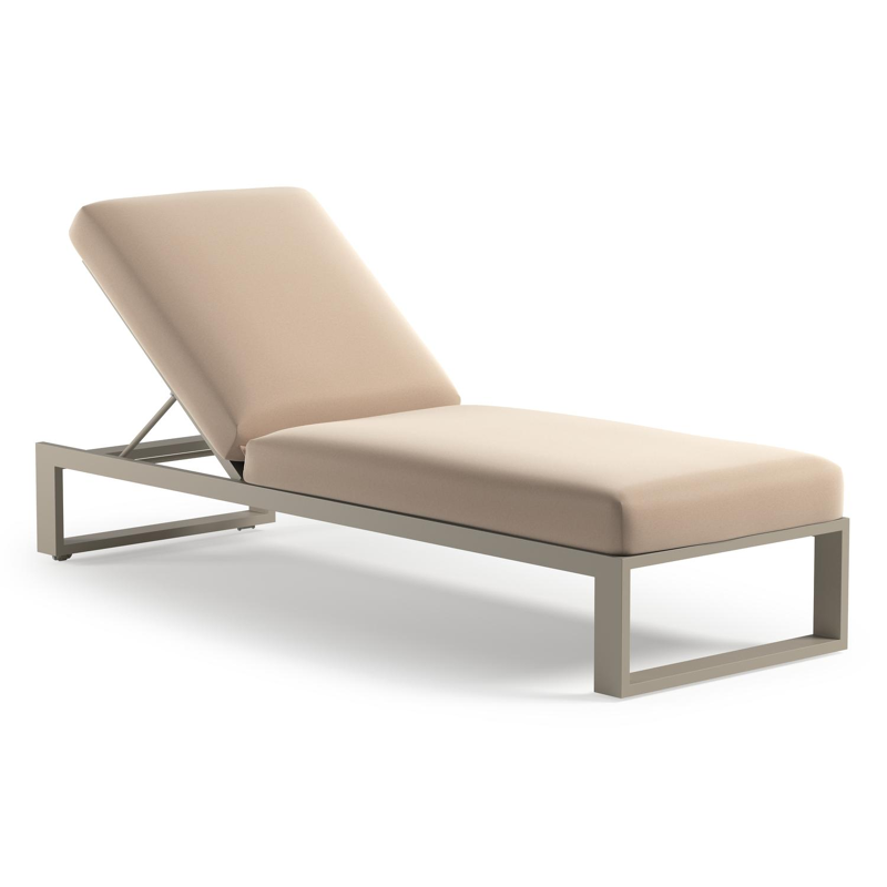 Verato verstelbaar ligbed in beige aluminium met natte linen chalk all weather sunbrella® luxe