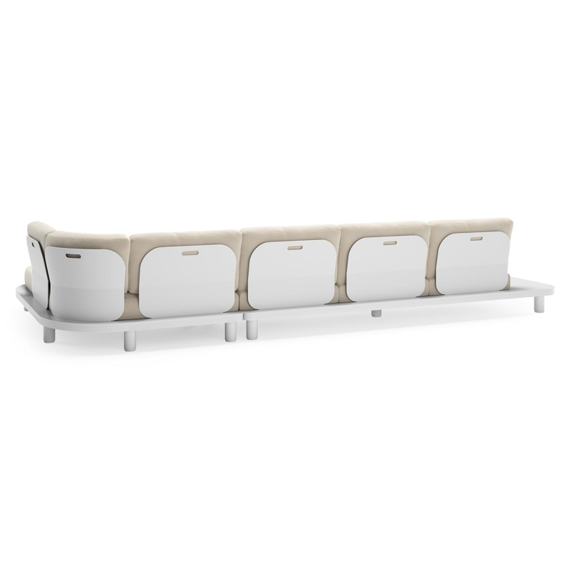 Donato loungehoek in wit aluminium met all weather cosytica Althea Off White kussen