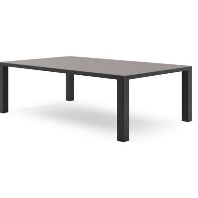 Nano tuintafel rechthoekig in zwart aluminium en volkeramiek wulong - L 240 x B 148 x H 75 cm