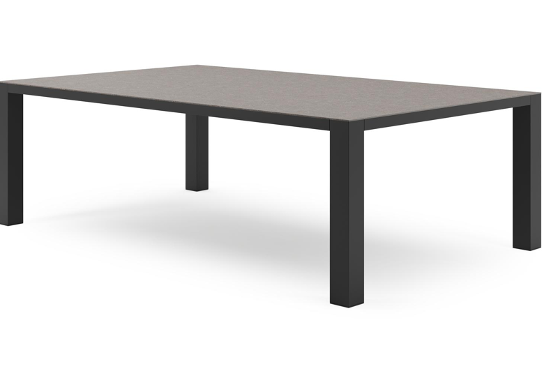 Nano tuintafel rechthoekig in zwart aluminium en volkeramiek wulong - L 240 x B 148 x H 75 cm