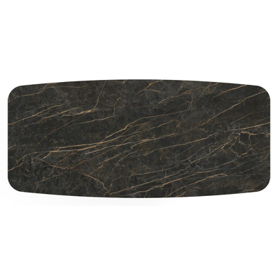 Table de jardin Lacrima en aluminium noir et céramique pleine black obsession - Lg 255 x Larg. 115 x H 74 cm