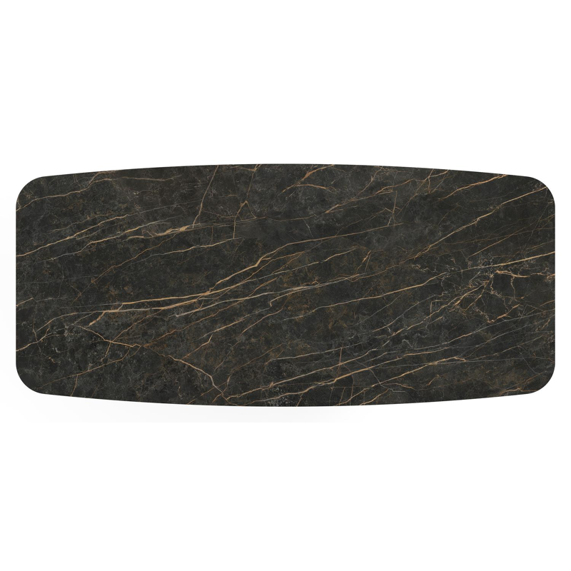 Lacrima tuintafel in zwart aluminium en volkeramiek black obsession - L 255 x B 115 x H 74 cm