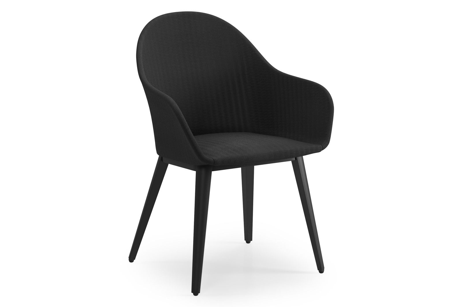 Cesano tuinstoel in zwart aluminium en zwart textilene