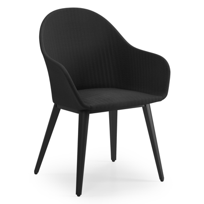 Chaise de jardin Cesano in aluminium noir et textilène noir