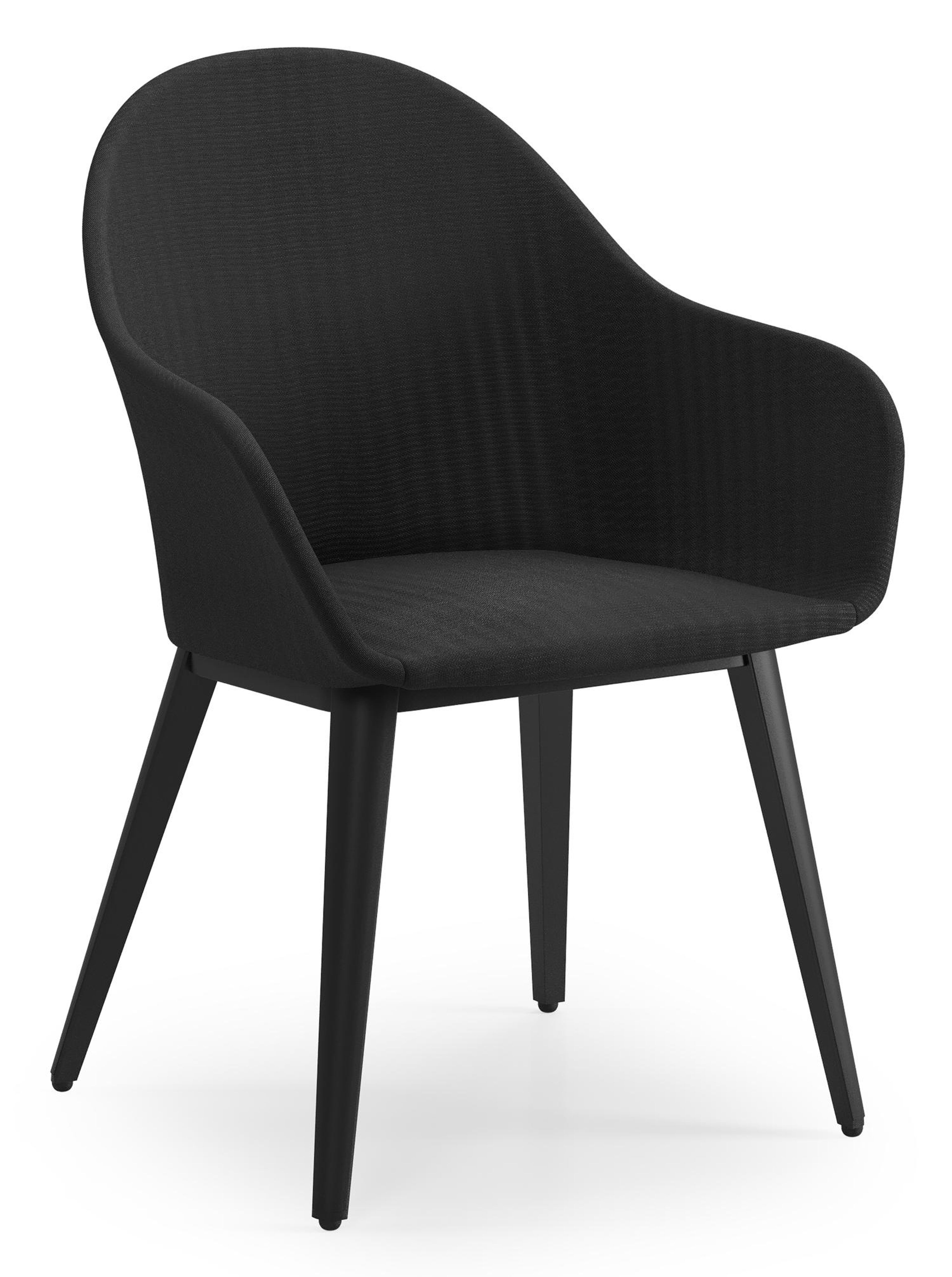 Cesano tuinstoel in zwart aluminium en zwart textilene