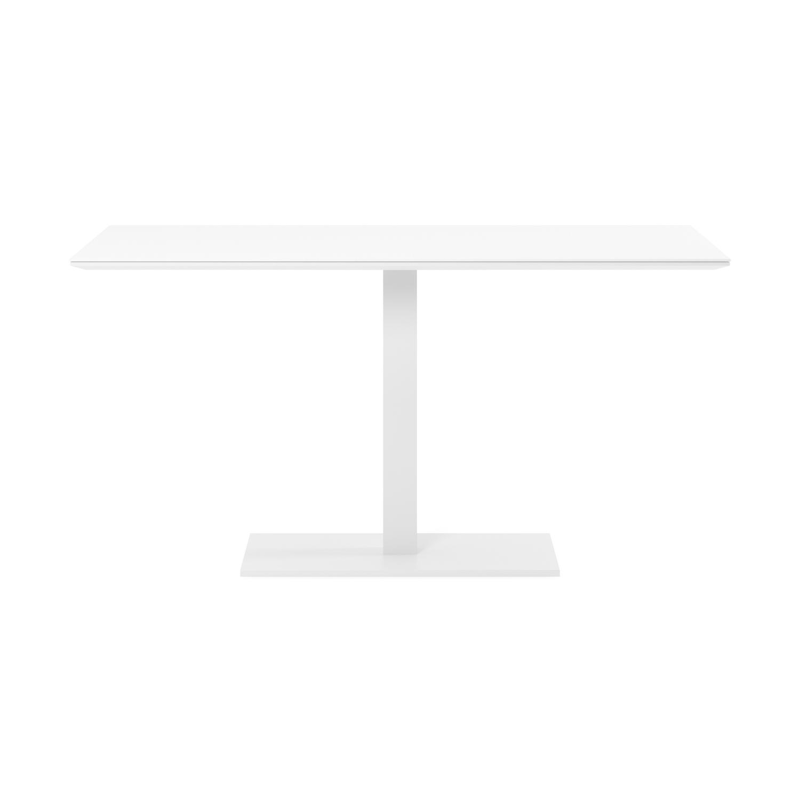 Piemonte tuintafel rechthoekig in wit aluminium en volkeramiek arctic white - L 140 x B 80 x H 73 cm