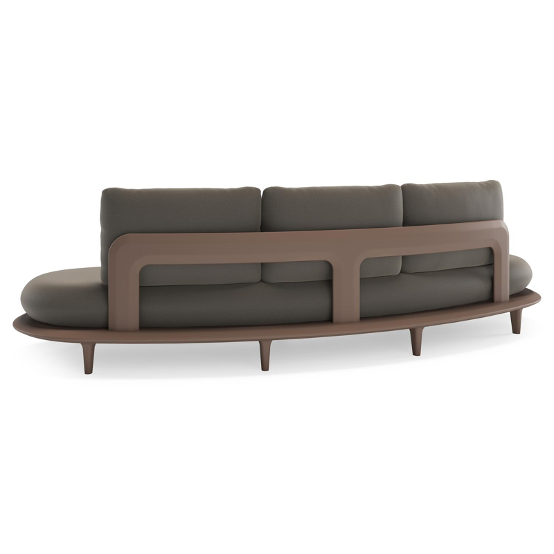 Bomero loungebank in taupe aluminium met natte carbon beige all weather sunbrella® luxe kussen