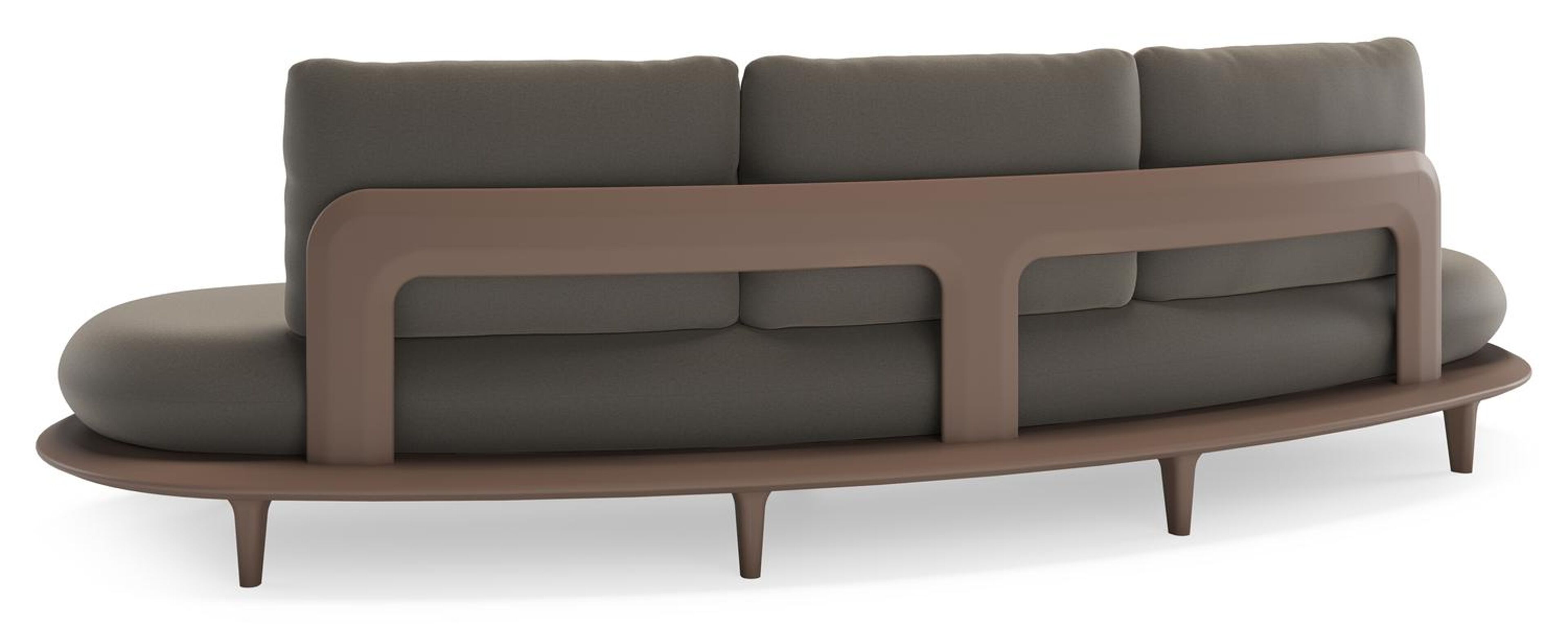 Bomero loungebank in taupe aluminium met natte carbon beige all weather sunbrella® luxe kussen