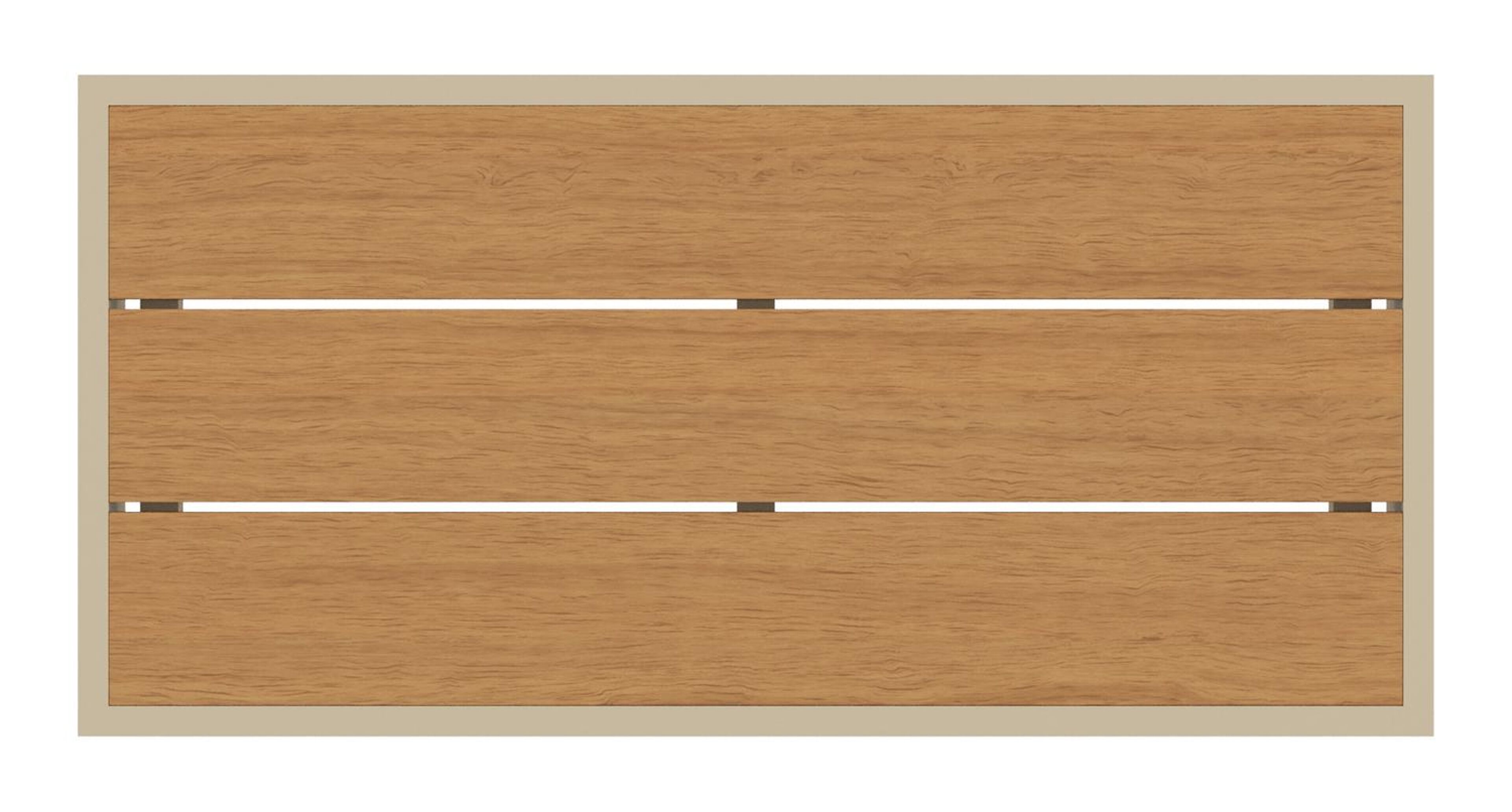 Table d’appoint Caldela en aluminium beige et polywood - Lg. 70 x Lrg. 34 x Haut. 31 cm