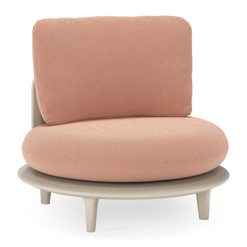 Bomero loungestoel in beige aluminium met lopi fawn all weather sunbrella® luxe kussen