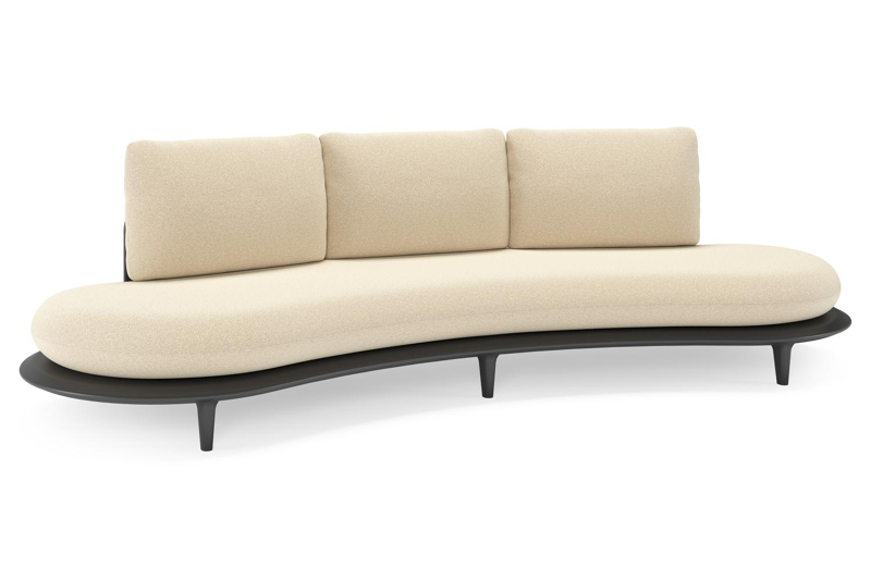 Bomero loungebank in zwart aluminium met soul papyrus all weather solica kussen