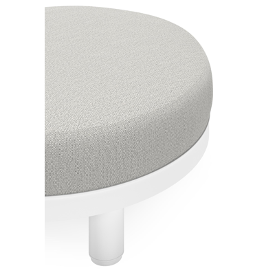 Donato poef in wit aluminium met savane nimbus all weather sunbrella® luxe kussen