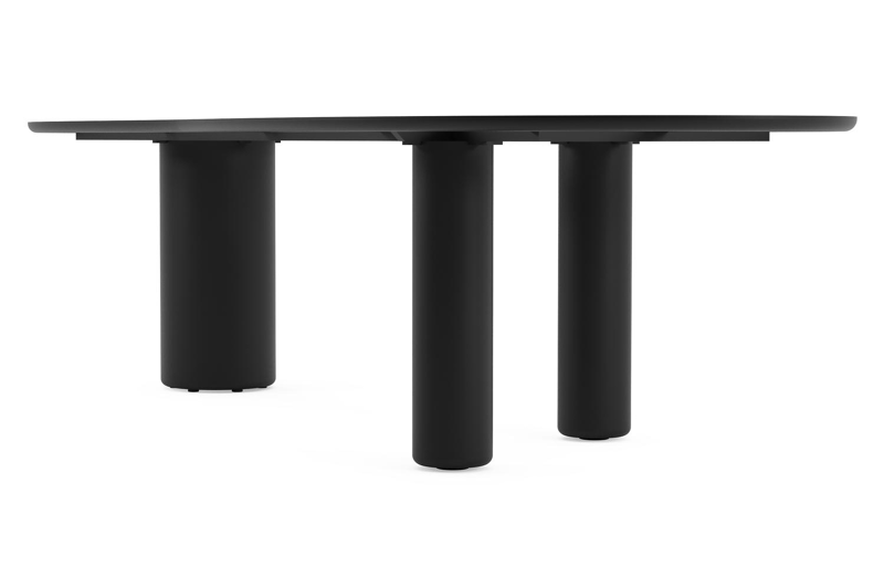 Amico tuintafel organisch in zwart aluminium en volkeramiek Travertino Bianco - L 320 x B 120 x H 73.5 cm