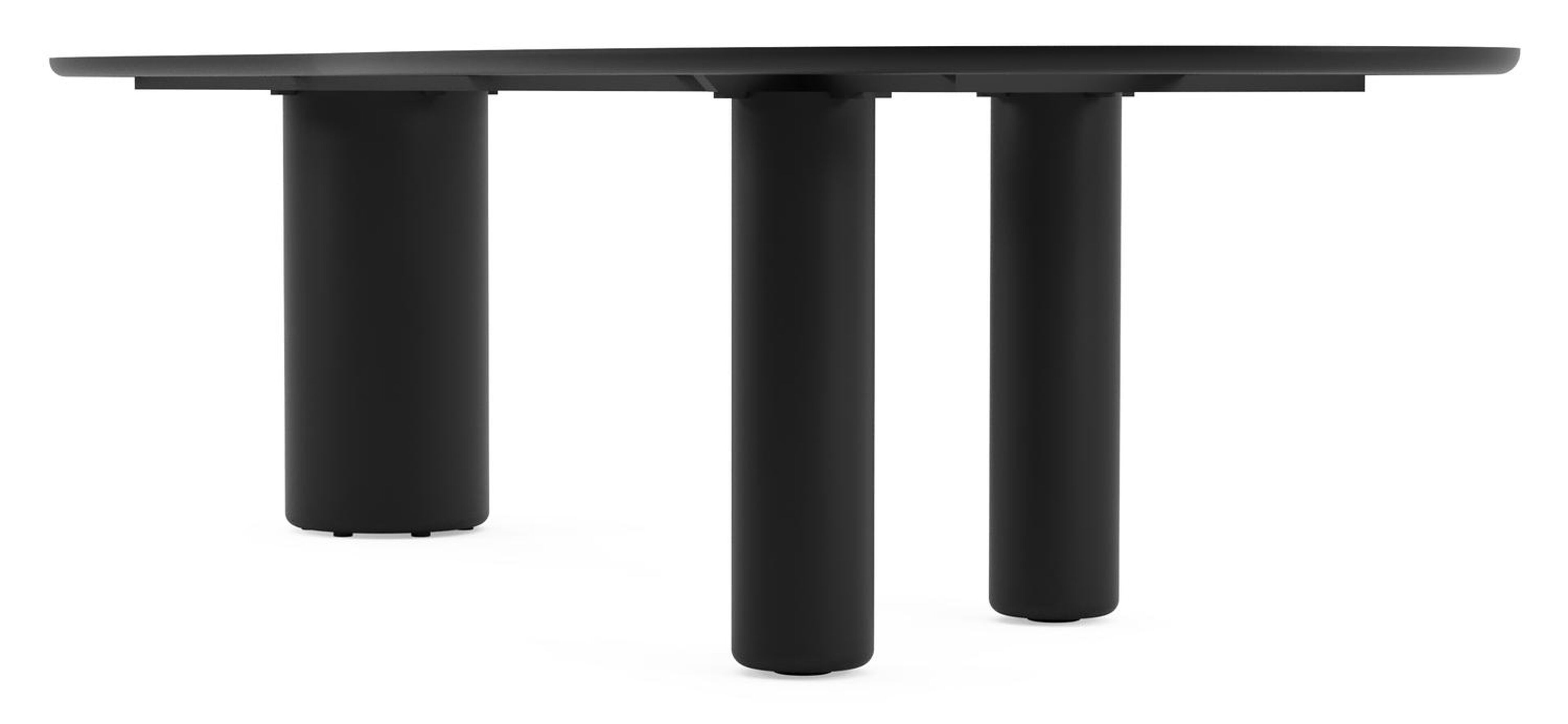 Table de jardin Amico organique en aluminium noir et céramique pleine Black Obsession - Lg. 320 x Lrg. 120 x Haut. 74 cm
