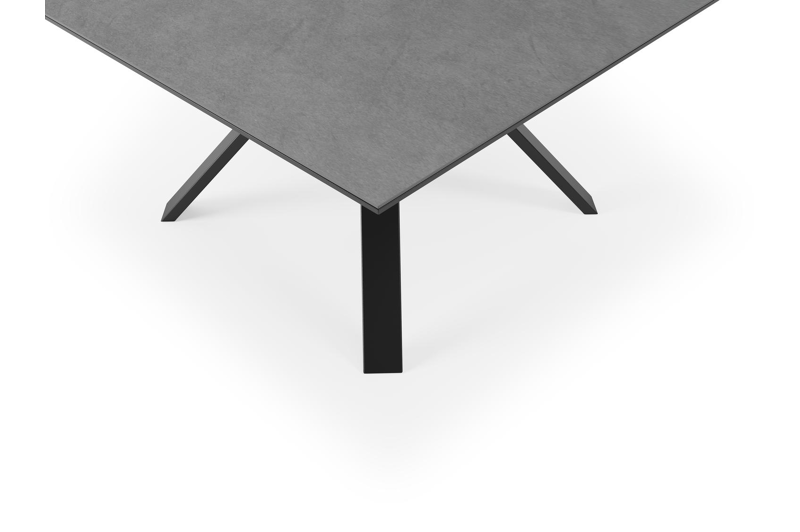 Table de jardin Cesano en aluminium noir et céramique pleine basalt black - Lg 148 x Larg. 148 x H 74,5 cm