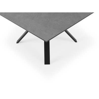 Table de jardin Cesano en aluminium noir et céramique pleine basalt black - Lg 148 x Larg. 148 x H 74,5 cm