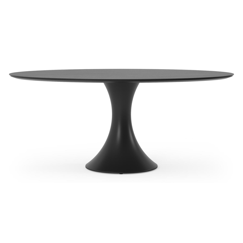 Fano tuintafel ovaal in zwart aluminium en volkeramiek basalt black - L 180 x B 110 x H 75 cm
