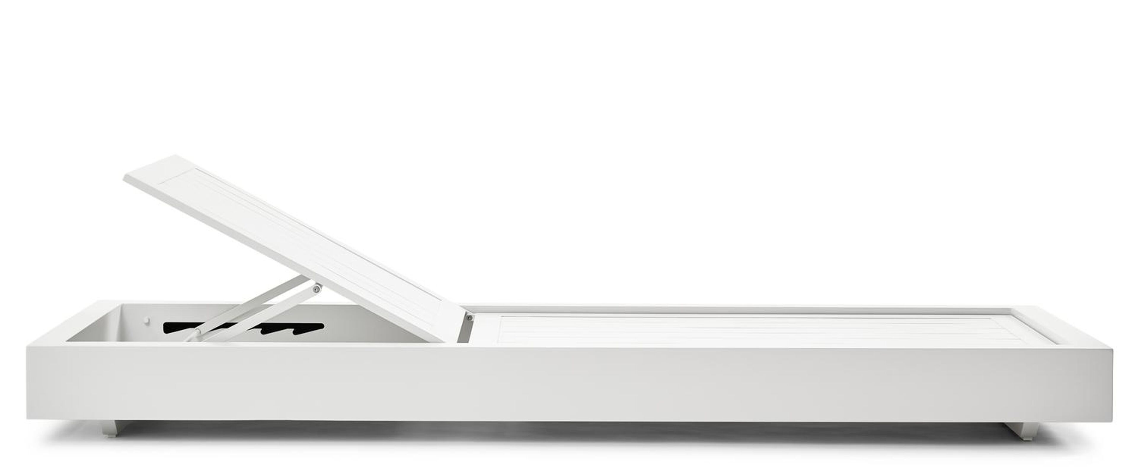 Chaise longue réglable Como en aluminium blanc avec all weather sunbrella® luxe natte grey chine coussin