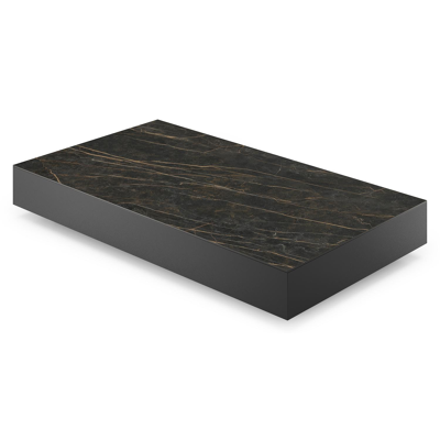 Como loungetafel in zwart aluminium en black obsession volkeramiek - L 140 x B 80 x H 20 cm