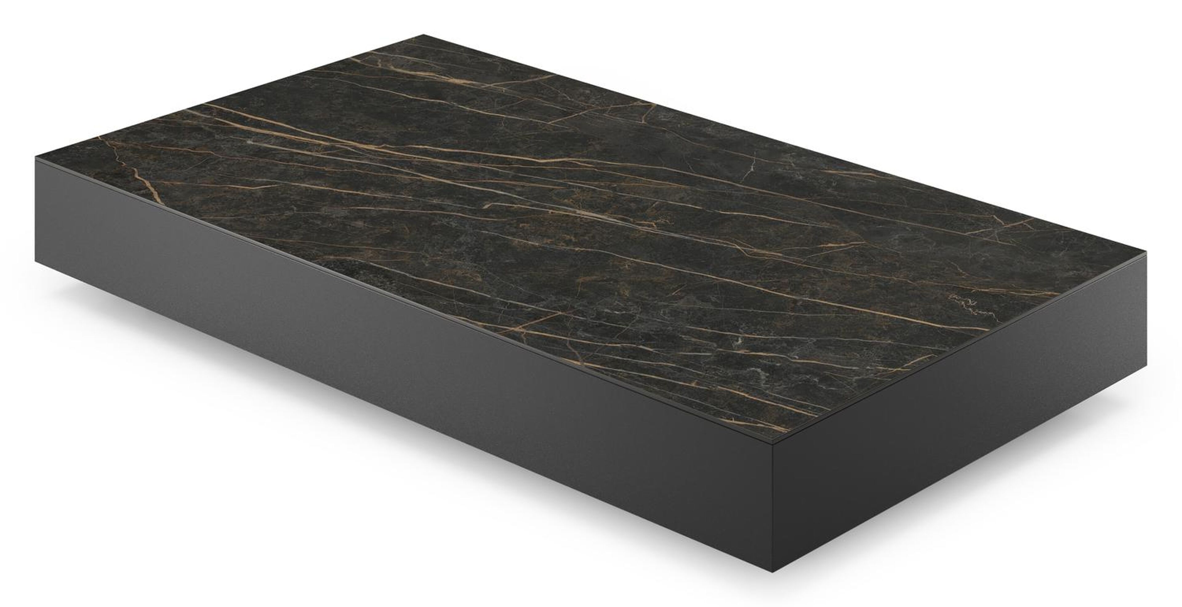 Como loungetafel in zwart aluminium en black obsession volkeramiek - L 140 x B 80 x H 20 cm