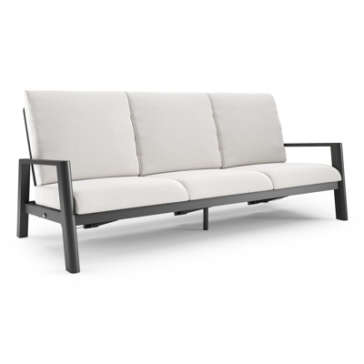Cirello loungebank in zwart aluminium met soul optik all weather solica kussen