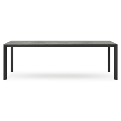 Malito tuintafel in zwart aluminium en volkeramiek aspen grey - L 240 x B 100 x H 75 cm