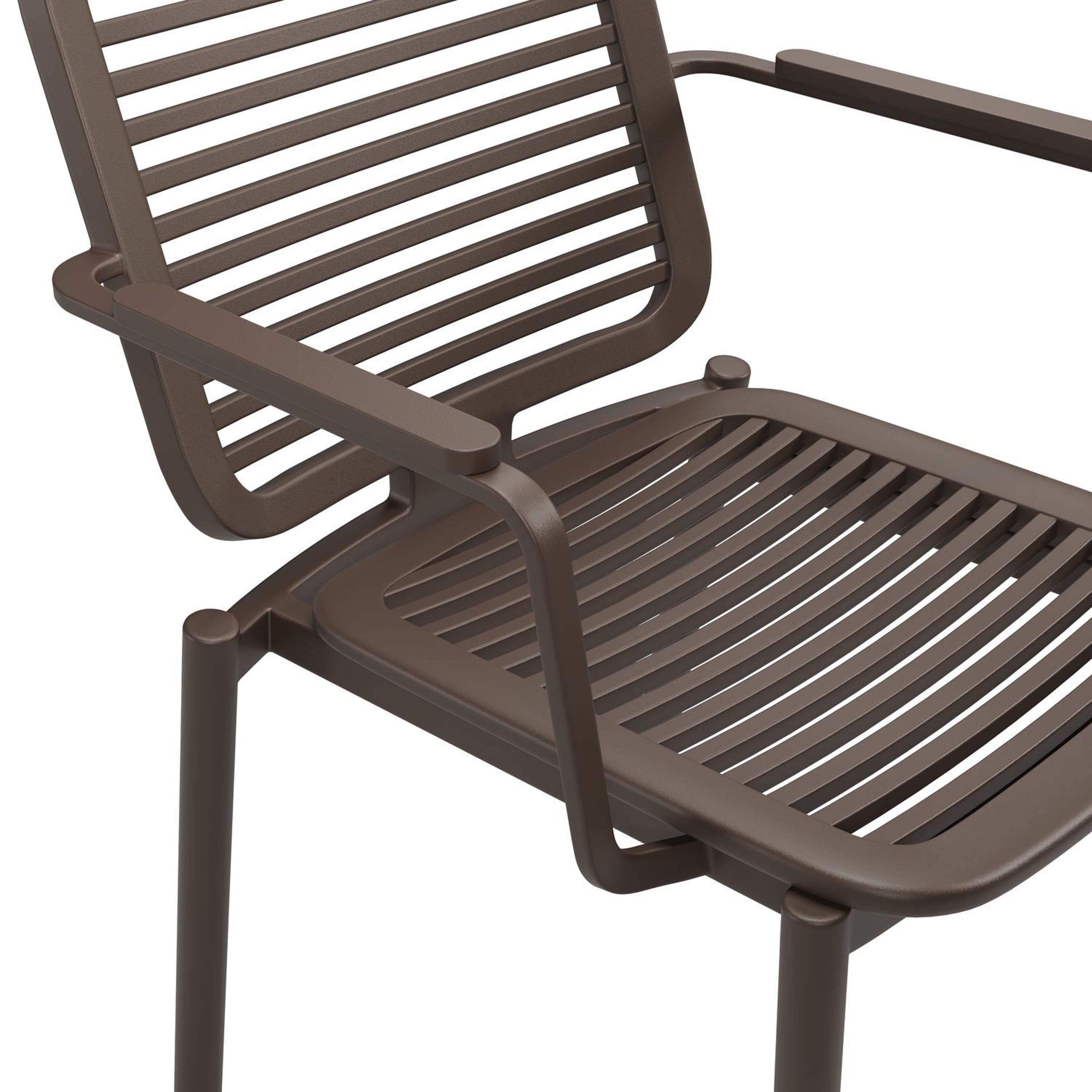 Fano tuinstoel in donkerbruin aluminium