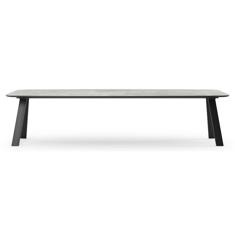 Cesano tuintafel bootvorm in zwart aluminium en volkeramiek New York - L 315 x B 115 x H 73 cm