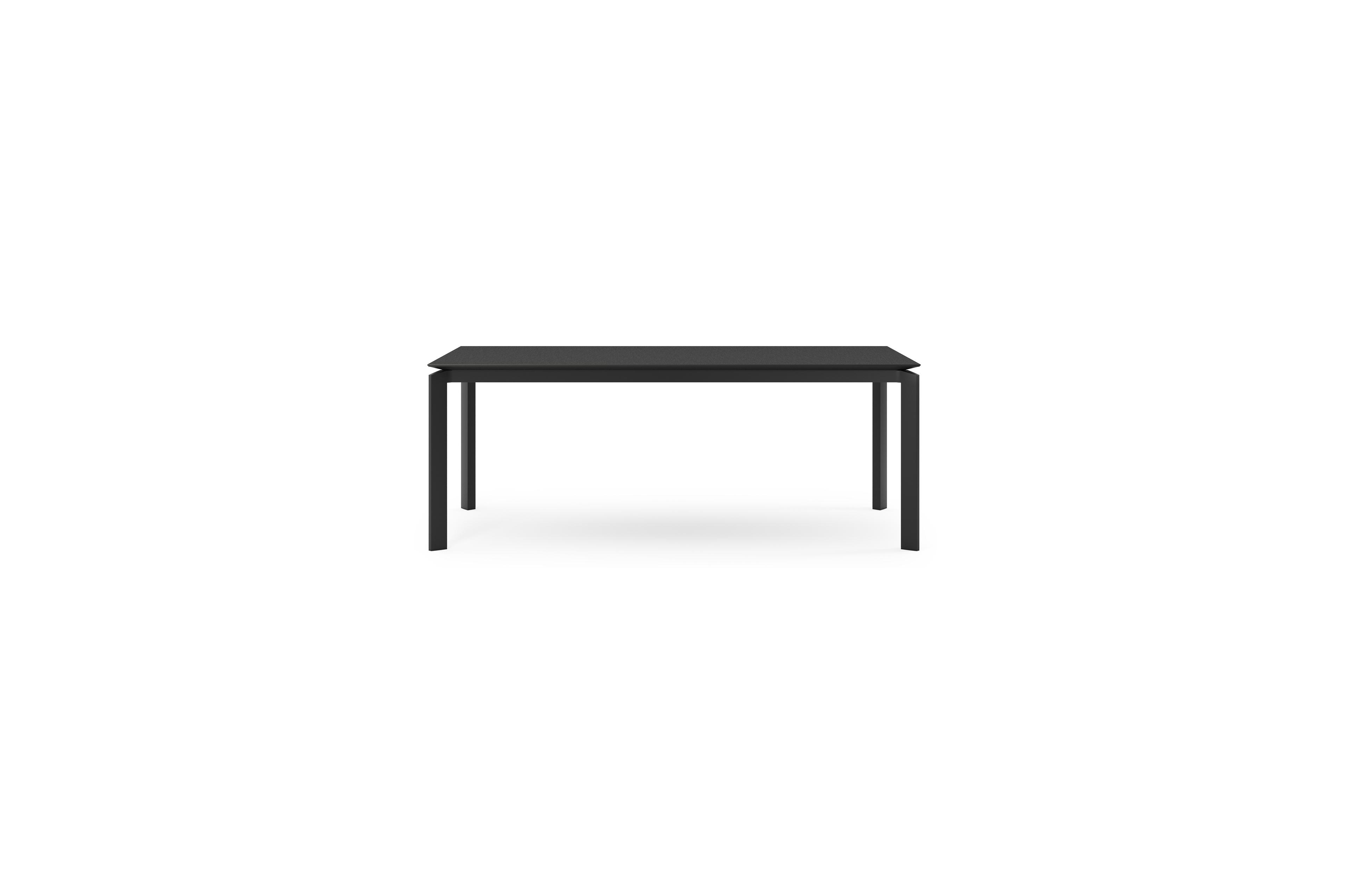 Cirello tuintafel in zwart aluminium en volkeramiek nero black - L 200 x B 100 x H 75 cm