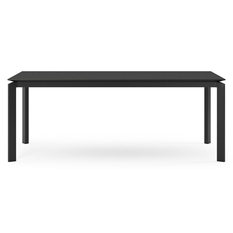 Cirello tuintafel in zwart aluminium en volkeramiek nero black - L 200 x B 100 x H 75 cm